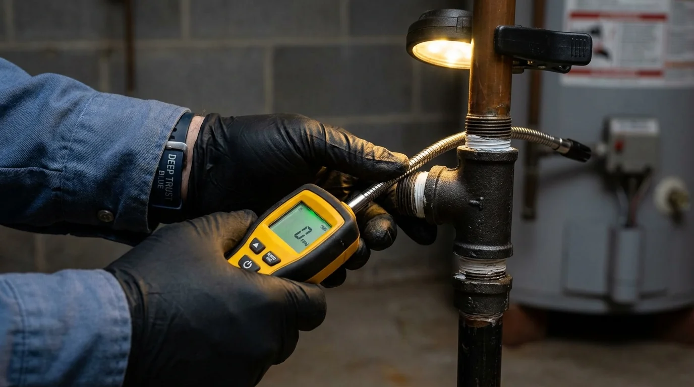 Gas leak detection with electronic sniffer by Johns Plumbing LLC in Spokane