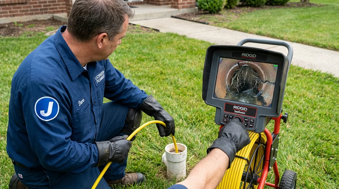 Sewer camera inspection being performed by Johns Plumbing LLC in Spokane